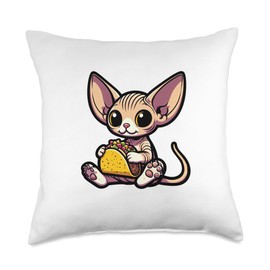 Sphynx Cat Taco Pet Funny Food Throw Pillow
