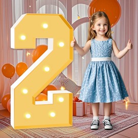 HITINO 3FT Marquee Numbers, Big Light Up Numbers 2, Cardboard Numbers for Balloons 2nd 20th 21st Birthday Decorations, DIY Mosaic Numbers for 2025 Graduation, Marquee Sign Pre-Cut Foam Board Kit