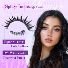 Spikes Lash Clusters with Bottom Lashes Clusters 80D Volume Thick Cluster Eyelash Extensions Wispy Spiky Manga Individual Lashes by ALPHONSE (276pcs)