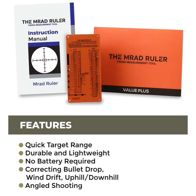 Value Plus Mrad Ruler - Long Range Shooting Slide Rule