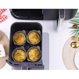 Lamapee Ramekins for Air Fryer, Air Fryer Egg Moulds, Set of 4 -Black
