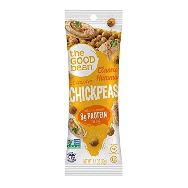 The Good Bean Chickpeas Snacks Grab & Go, Classic Hummus, 1.4 Ounce, 10 Count
