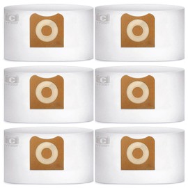 6 Pack Replacement for Ridgid VF3501 Filter Bags, Compatible with Ridgid 3 to 4.5 Gallon Vac Bags Wet Dry Dust Bags Replace Part# 23738, Workshop WS32045F, Size C