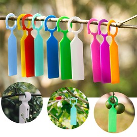 MHY 100 Pcs Thick Plastic Plant Labels - Garden Waterproof Plant Tree Tags - 4.3 inch Color Hanging Plant Markers for Plants, Potted Plants, Nurseries, Trees，Gardening (Pink)