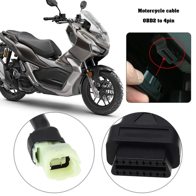 OTOTEC Motorcycle Diagnostic Cable Motorbike Adapter Cable Motorcycle OBD2 Adapter