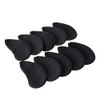 10Pcs Neoprene Black Golf Head Covers for Iron with White