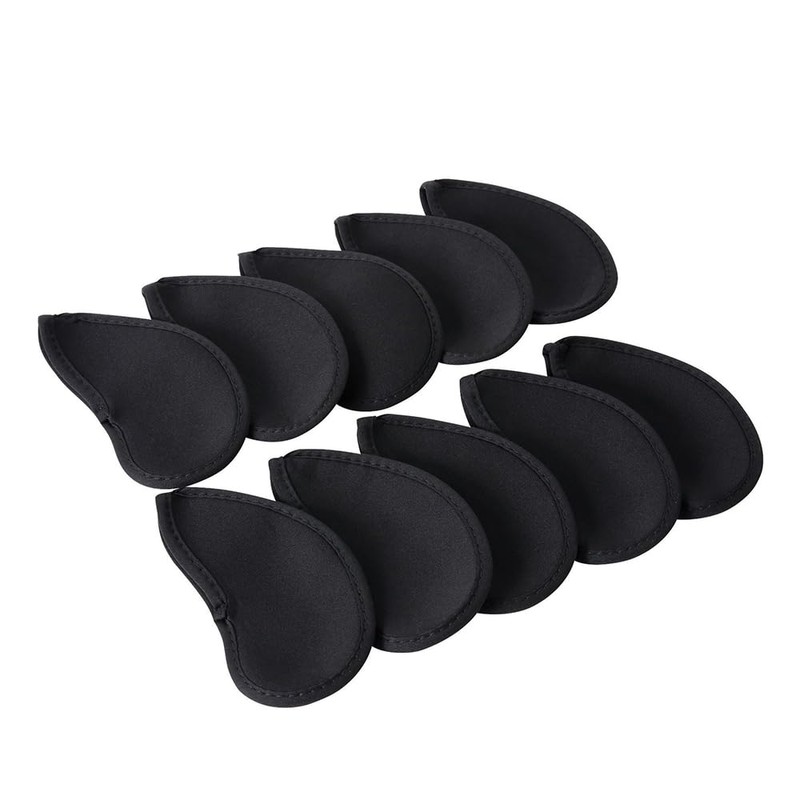 10Pcs Neoprene Black Golf Head Covers for Iron with White