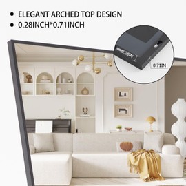 Simple Deluxe 64"×21" Free Standing Leaning Mirror, Full Length Mirror for Bedroom, Body Floor Mirror with Stand, Aluminum Frame Large Mirror for Cloakroom, Black