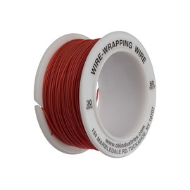 Jonard Tools R-30R-0050 Red Insulated Kynar Copper Wire Roll, 30 AWG, 50 ft Length
