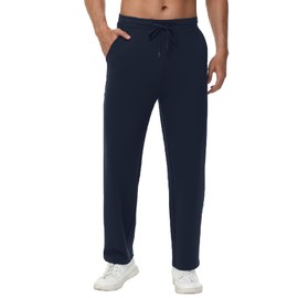 WiWi Sweatpants for Men's Workout Gym Pants Lightweight Track Pant with Pockets Drawstring S-XXL,Dark Navy,XX-Large