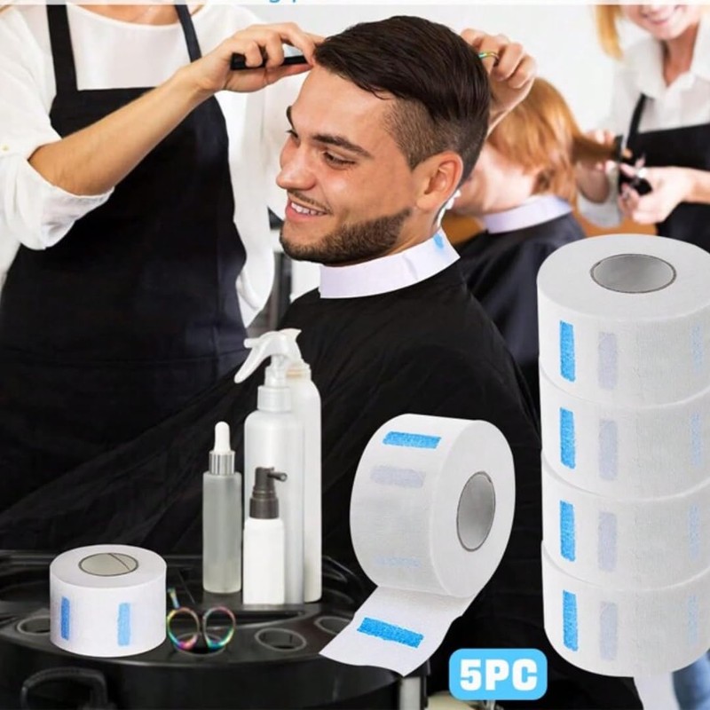 Gabri Professional Barber Neck Strips,5 x 100 Rolls Pack -