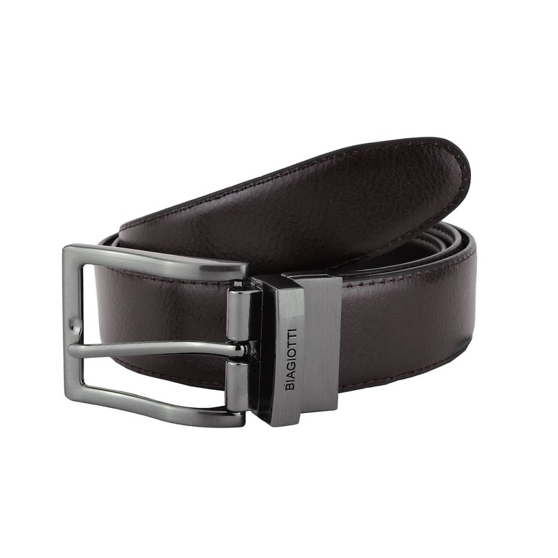 Laura Biagiotti Mens Reversible Genuine Leather Belt 3.5cm High Adjustable