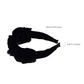 scicent Black Headband Velvet Braided Head Band Rough Edge Hair Band Non-Slip Twist Knotted Hairband Wide Solid Color Hair Hoop Cute Vintage Style Hair Accessories for Women Girl - 27710