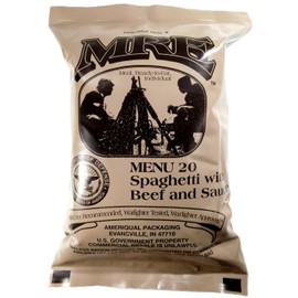 Spaghetti w/Meat Sauce MRE Meal - Genuine US Military Surplus Inspection Date 2020 and Up