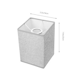 Lamp Shades, Grey Rectangle Lamp Shade for Table Lamps and Floor Light, Natural Linen Hand Crafted Replacement Lampshades Household Lamp Holder Lampshade (20 * 14 * 14cm)