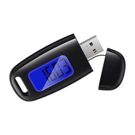 AMIR 3D Walking Pedometer with LED Backlight, Portable Sports Step Counter with Detachable Clips and Lanyard, USB Charging, Track Steps in Real Time, Accurately Pedometer for Seniors Men Women, Kids