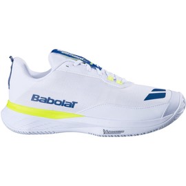 Babolat Men's SFX Evo Pickleball Shoes, White/Estate Blue (US Men's Size 12.5)