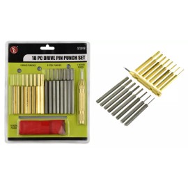 FindingKing 18-piece Punch set Solid Brass Steel Spring Loaded Automatic Center Punch