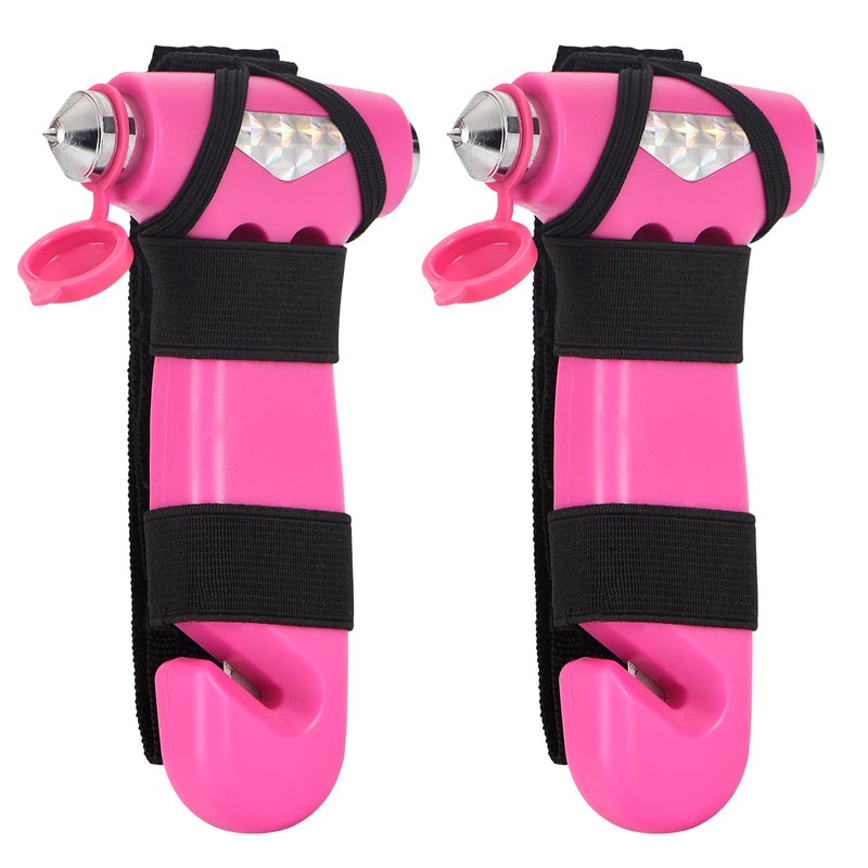 MOTORBUDDY 2 Pack Car Safety Hammer, Pink Emergency Escape Hammer