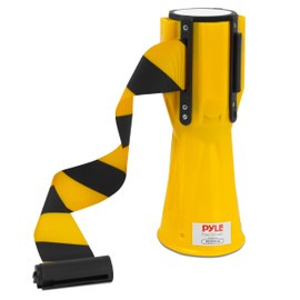 Retractable Traffic Cone Warning Belt - Hazardous Caution Tape Style, Warning/Emergency Belt, Magnetic & Weather Resistant Design, Retractable Belt Length: Extends Up to 10’ ft. - Pyle PCNTP16.5
