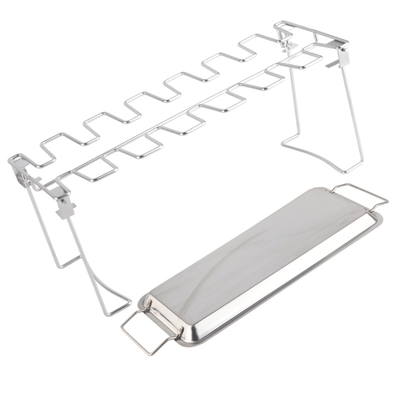 Chicken Leg Grill Rack with Drip Pan Stainless Steel Roaster