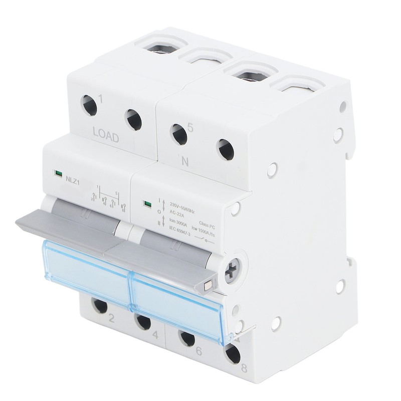 Dual Power Manual Transfer Switch 230VAC 2 Poles DIN Rail