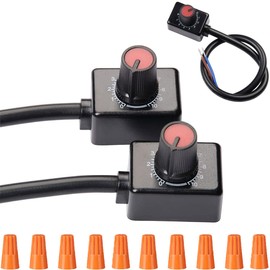 Youmile 2 pcs DC 0/1-10V Knob LED Dimmer Mini Controller Rotary Switch PWM Dimming with knob cap for 0/1-10V Dimmable LED Drivers Controling Interior Light Grow Lamp