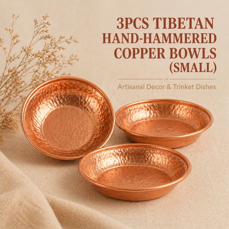 Gemejutor Copper Hammered Decorative Bowls, Set of 3, 11.4cm Versatile