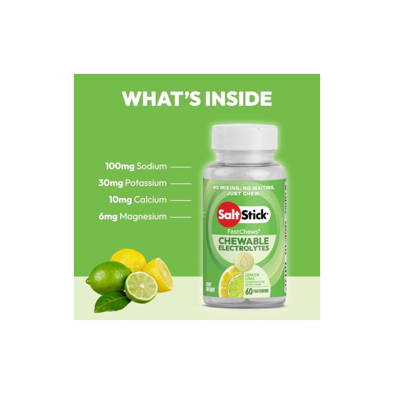 Saltstick Fastchews Count Botella Chewable Electrolyte Tabletas Repuesto