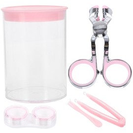 Gatuida Contacts Lens Applicator Inserter and Remover Tool, Wearing Aid with Cylinder Case Tweezers Accessories Kit for Long Nails New Users Pink Contacts Lens Plunger