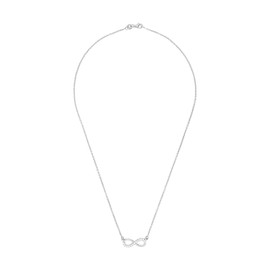 Amor Women's Necklace with Infinity/Pendant 925 Silver Rhodium Plated Round Cut White CZ 510066, Silver, Silver