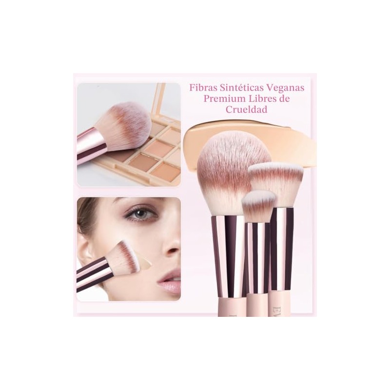 Set de 15 Brochas de Maquillaje de Viaje para Base,