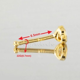 Jewelry Avalanche Solid 14K Gold Ball-end Stud Bezel Set Garnet 22G Nose Bone Nose Stud - 14K White Gold / 14K Yellow Gold January Birthstone Nose Ring Stud, Metal, garnet