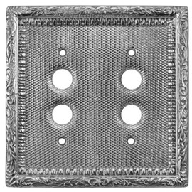 Victorian Recreated Double Push Button Switch Plate Cover Blank (L-NW12)