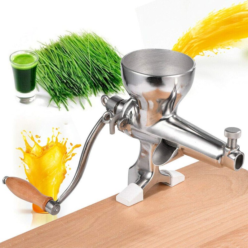 Stainless Steel Manual Wheatgrass Juicer, Hand Crank Fruit Vegetable Orange