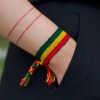 Boho Wide Rasta Woven Bracelet, Rastafari Bracelets, Bob Marley Rastafarian