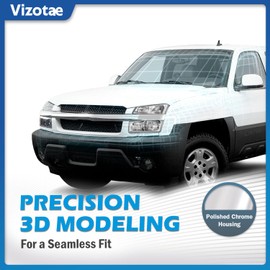 Vizotae Headlights W/Bulbs for 2003-2007 Chevy Silverado 1500 2500 3500 1500HD 2500HD Halogen Headlamp, for 2003-2006 Avalanche 1500 2500 Driver & Passenger Side, Chrome Housing