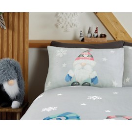 Rapport Home Gonk Family Winter Christmas Single Duvet Cover Set, Microfibre, Reversible