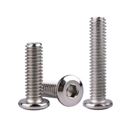 KOSJETHAS 1/4-20 x 2 Flat Head Socket Head Screw Furniture Bolts Countersunk Connector Screws, Stainless Steel 18-8 (304) Silver, Fully Threaded, 20 PCS