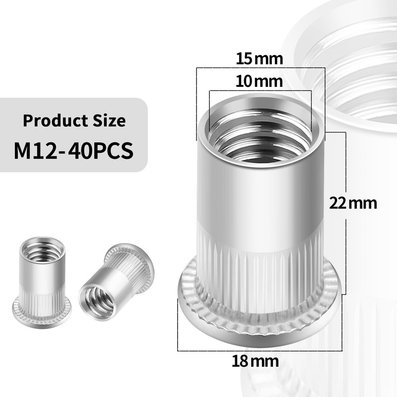 Rivet Nuts M12 Thread Rivets Blind Rivet Nuts Stainless Steel