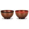 Yamanaka Lacquer Range Keyaki Sensuji Heather Rice Bowl Pair Set,