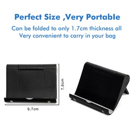 HZZADZXW Cell Phone Stand for Desk, Foldable and Adjustable Multi-Angle Holder Dock, Universal Compatibility for Most Phone and Tablet, Portable and Sturdy Design for Office and Home (Black)