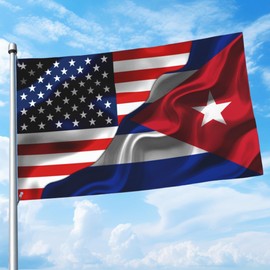 American And Cuban Flag Usa America Cuba Flags 3x5 Ft Double-Sided Printed Indoor/Outdoor Polyester Decoration Banner Brass Grommets 3x5 Foot National Flags For Outside