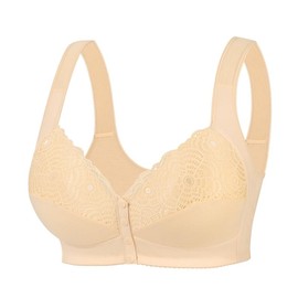 Cotton Whisper Plus Size Women's Front Closure Full Coverage Bra Skin Color 40A