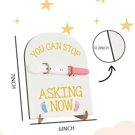 You Can Stop Asking Now Pregnancy Announcement, Baby Announcements Ideas Pregnancy Reveal Gift for Huaband Parents New Grandma Grandpa Friend Test Keepsake Wooden Sign