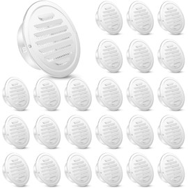 Zonon 24 Pcs Stainless Steel Soffit Vents 4 Inch Round Dryer Vent Cover with Mesh Screen for Home Outdoor Bathroom Wall Ceiling Outside Exterior Exhaust (White)