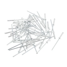 HEROFFIX Open End Large Flange Blind Rivets 3.2mm Grip Diameter 13mm Grip Length 6.3mm Flange Diameter Aluminum Alloy Iron Silver Tone