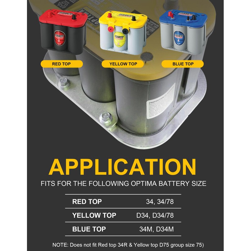 Billet Aluminum Battery Tray Battery Pallet Trunk Battery Hold Down