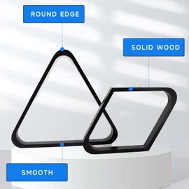 GSE Games & Sports Expert Black Solid Wood Billiard 8-Ball Triangle & 9-Ball Diamond Pool Ball Racks with 2-1/4" Pearl Style Standard Pool Balls, Billiard Balls and Racks Set