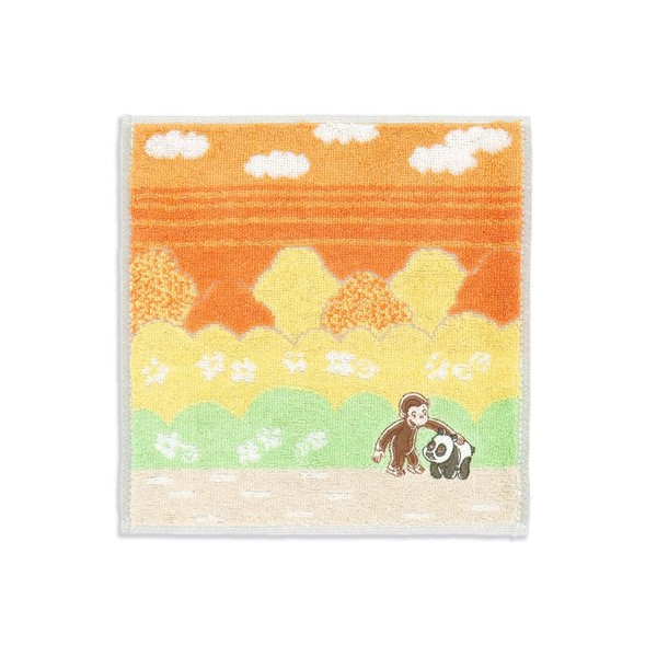 Curious George Panda Towel Handkerchief, Orange, Small, Reborn Cotton, Full
